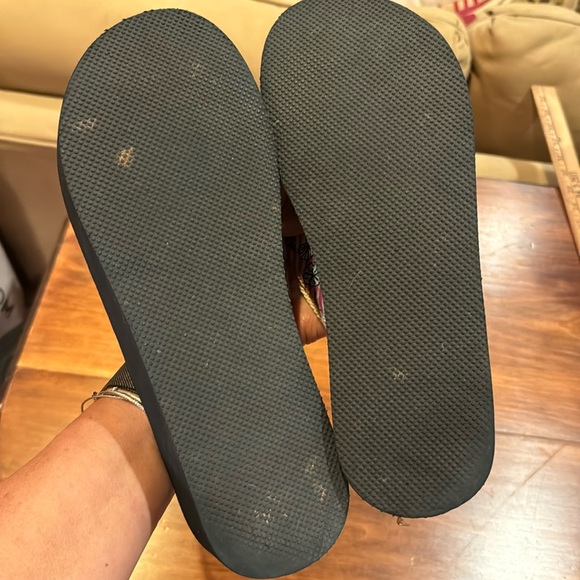 J. Crew Flip Flop Pink Seashell Stripe 10 Wedge Preppy Summer Casual Slip On - Picture 7 of 16